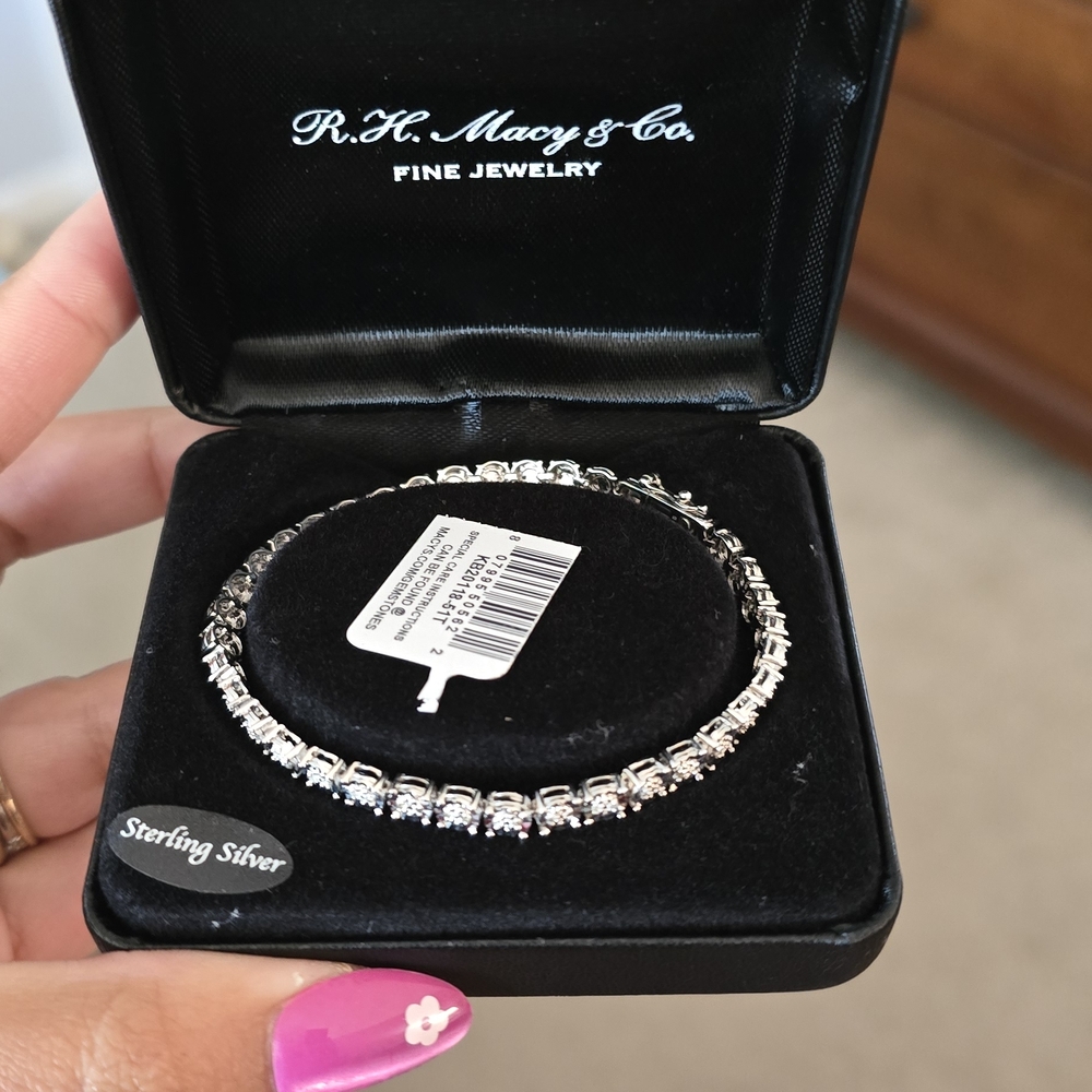 Macy's Silver Tennis Bracelet Classic Design